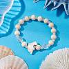 Synthetic Turquoise & Wood & Glass Beaded Stretch Bracelets for Boys Girls BJEW-JB11127-03-2