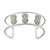 Non-Tarnish 304 Stainless Steel Wide Textured Open Cuff Bangles BJEW-Q348-05P-08-3