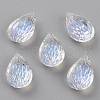 Embossed Glass Rhinestone Pendants GLAA-J101-05A-001SI-1