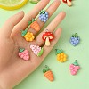 12Pcs 6 Styles Opaque Resin Fruit & Vegetable Pendants RESI-YW0001-56-4