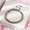 304 Stainless Steel Ring Link Chain Bracelets for Women BJEW-Z084-01GP-3