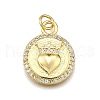 Rack Plating Brass Micro Pave Cubic Zirconia Pendants KK-K401-82G-1