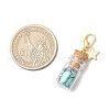 Synthetic Turquoise Chips inside Glass Wishing Bottle Pendant Decoration HJEW-JM03307-02-3