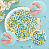 SOFPLATE 500Pcs Rubberized Style Imitated Silicone Acrylic Beads MACR-SP0001-07F-6