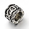 Retro 304 Stainless Steel Big Hole Column Beads STAS-E086-29AS-2