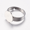 Adjustable 304 Stainless Steel Finger Rings Components STAS-F149-20P-2