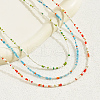 3Pcs Bohemian Ocean Style Round Glass Seed Beaded 3 Layer Necklaces for Women Vacation Wear NJ4146-4