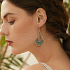 ANATTASOUL 4 Pairs 4 Colors Hollow Teardrop Alloy Dangle Earrings with Brass Pins for Women EJEW-AN0004-57-5