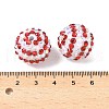 Striped Resin Rhinestone Beads OACR-A037-01H-3