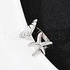 Brass Adjustable Cuff Rings for Women RJEW-B132-02B-P-2