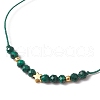 Natural Round Malachite Beads Braided Bead Bracelets for Women BJEW-JB11655-11-3