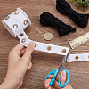 Olycraft 5 Yards Cotton Ribbons with Golden Tone Iron Eyelet Rings and Cotton Thread SRIB-OC0001-05A-3