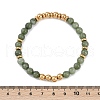 Ion Plating(IP) 304 Stainless Steel & Round Jade Beaded Stretch Bracelets for Women Men BJEW-M046-02G-5