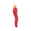 Brass Enamel Pendants KK-M305-04G-1
