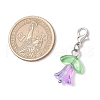 Flower Transparent Glass Pendant Decorations HJEW-JM03295-02-3