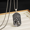 201 Stainless Steel Oval with Engraved Constellation Pendant Necklaces for Men WG36A86-01-1
