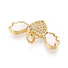 Brass Micro Pave Clear Cubic Zirconia Pendants KK-N268-09G-2