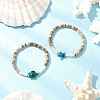 Sea Turtles and Starfish Coconut Beads Bracelets BJEW-JB11882-3