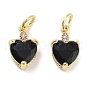 Brass Micro Pave Cubic Zirconia Charms KK-C051-05G-01-1
