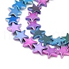 Gradient Color Electroplated Synthetic Non-magnetic Hematite Beads Strands G-A263-F01-02-3