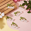 Lily of the Valley Glass Conntctor Charms PALLOY-TAC0098-4