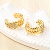 Brass Micro Pave Clear Cubic Zirconia Cuff Earrings EJEW-K309-15G-1
