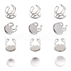9Pcs 3 Sizes 304 Stainless Steel Cuff Pad Ring Settings DIY-PJ0001-09P-2