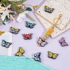  14Pcs 7 Colors Butterfly Silicone Beads SIL-NB0001-41-4