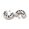 304 Stainless Steel Round with Heart Stud Earrings EJEW-Z022-24P-2