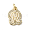 Brass Micro Pave Cubic Zirconia Pendants KK-K354-02G-R-1