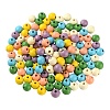 240Pcs 6 Colors Painted Natural Wood Beads WOOD-LS0001-47-2