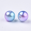 Rainbow ABS Plastic Imitation Pearl Beads OACR-Q174-4mm-02-2