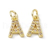 Real 18K Gold Plated Brass Micro Pave Clear Cubic Zirconia Charms KK-E068-VB452-A-2