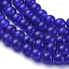 Blue Crackle Glass Round Beads Strands X-CCG-Q001-8mm-14-2