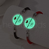 2Pcs Luminous Alloy Glass Flat Round Link Bracelets WG46F56-03-1