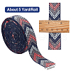 Gorgecraft Ethnic Style Embroidery Polycotton Ribbons OCOR-GF0001-56-2