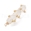 Copper Wired Electroplated Natural Quartz Crystal Pendants PALLOY-JF02626-01-4