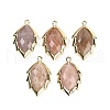 Natural Sunstone Faceted Leaf Pendants G-I375-04G-07-1