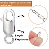 BENECREAT 10Pcs Rhodium Plated 925 Sterling Silver Lobster Claw Clasps STER-BC0001-59-3