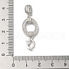 Rack Plating Brass Micro Pave Clear Cubic Zirconia Fold Over Clasps KK-A222-09P-3