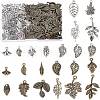 Tibetan Style Alloy Leaf Pendants TIBEP-PH0001-10-LF-7