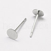 Anti-Tarnish Rhodium Plated 925 Sterling Silver Earrings Findings STER-P032-15-5mm-2