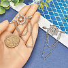 Gorgecraft 2Pcs Helm Zinc Alloy Hanging Chain Brooches with Crystal Rhinestone FIND-GF0006-83P-3