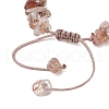 Adjustable Natural Black Gold Rutilated Quartz Chip Beads Braided Bead Bracelets BJEW-JB11913-5
