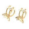 Brass Micro Pave Clear Cubic Zirconia Cuff Earrings EJEW-F370-24G-7