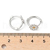Daisy Brass Enamel Hoop Earrings for Women EJEW-G434-02P-5