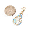 Easter Teadrop Glass Seed Beaded & Alloy Enamel Rabbit Pendant Decorations HJEW-MZ00187-01-3