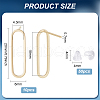 BENECREAT 10Pcs Hollow Oval Rack Plating Brass Stud Earring Findings KK-BC0013-46A-2