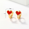 Romantic Heart Stainless Steel Hoop Earrings CN6275-5