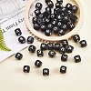 108 Pcs White Cube Silicone Beads Letter Number Square Dice Alphabet Beads with 2mm Hole Spacer Loose Letter Beads for Bracelet Necklace Jewelry Making JX438B-3